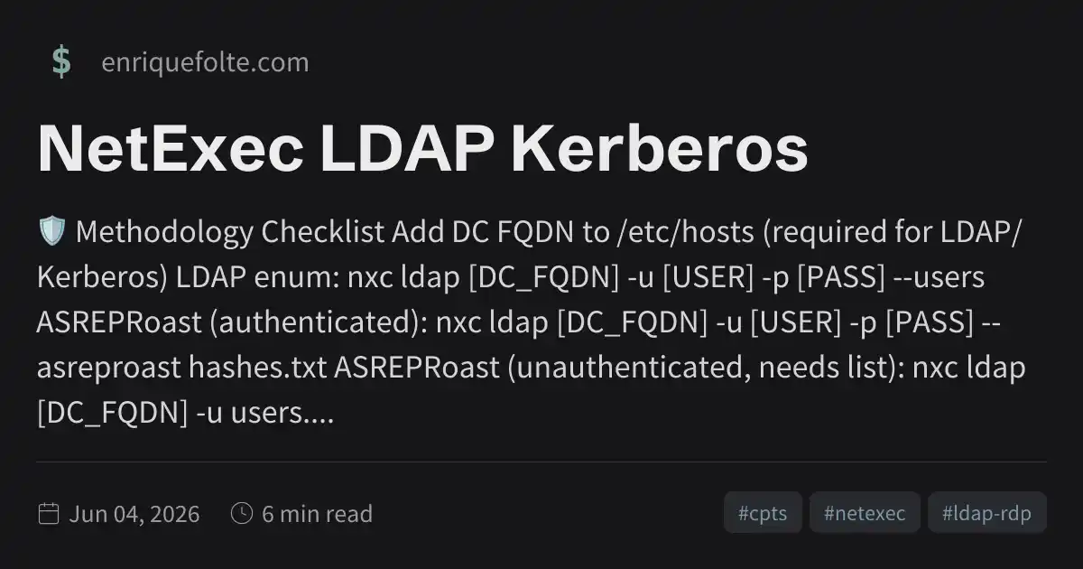 NetExec LDAP Kerberos